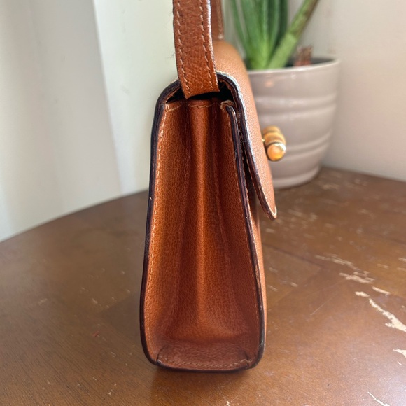 Vintage Gucci Bamboo Tan Leather Shoulder Bag - Picture 6 of 16